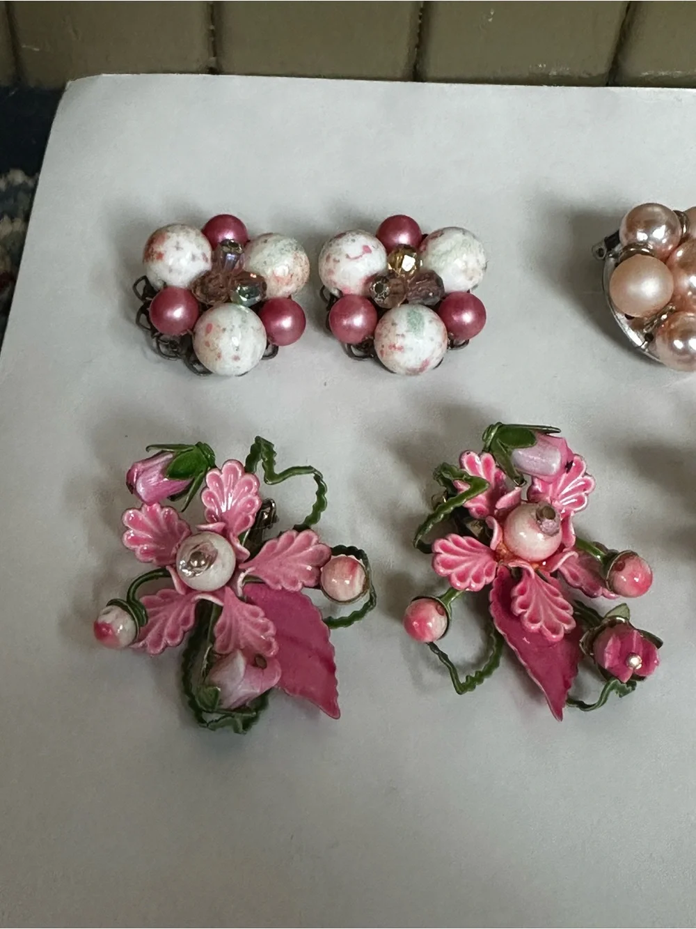 Vintage Clip-on Costume Jewelry Earrings lot of 7 pair